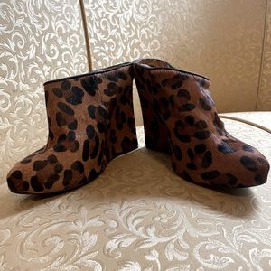 Joie Ponyhair Leopard Print Platform Mules - Size 36 (6)